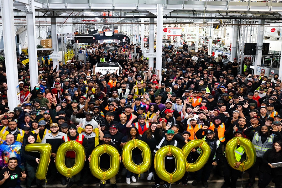 特斯拉全球第700萬輛整車下線 第三季度營收超1795億元