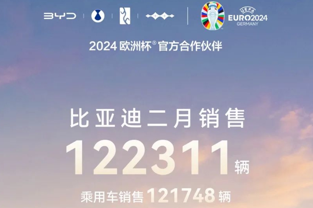 比亞迪2月銷售超12.23萬輛 動力及儲能電池裝機約6.665GWh