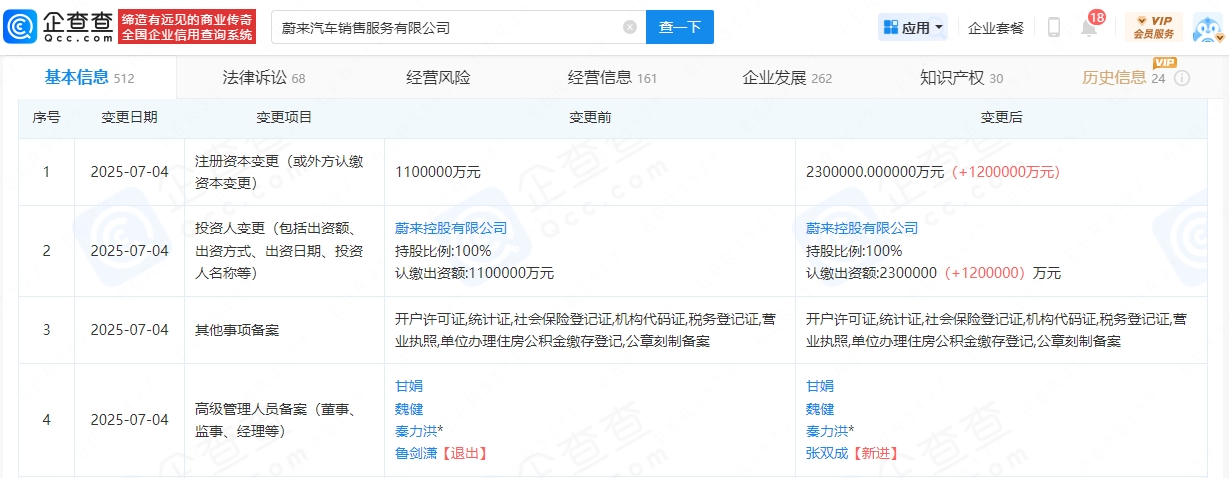 蔚來汽車銷售服務有限公司 蔚來汽車銷售服務有限公司