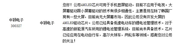 中穎電子:已經具備低速電動車鋰電池管理技術 中穎電子:已經具備低速電動車鋰電池管理技術