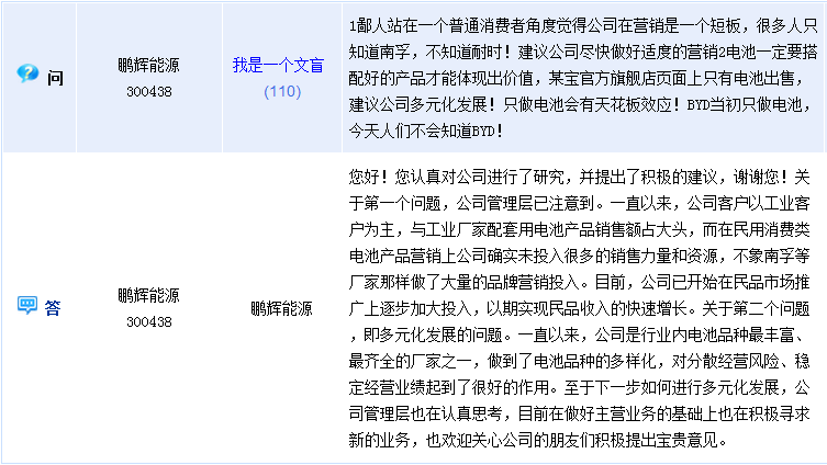 [互動]鵬輝能源:已開始加大民品推廣投入