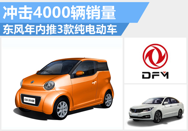 東風(fēng)汽車年內(nèi)推3款純電動車 沖擊4000輛銷量