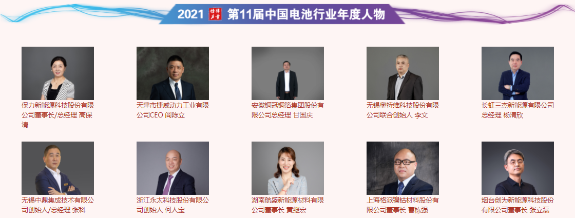 第11屆中國電池行業年度人物