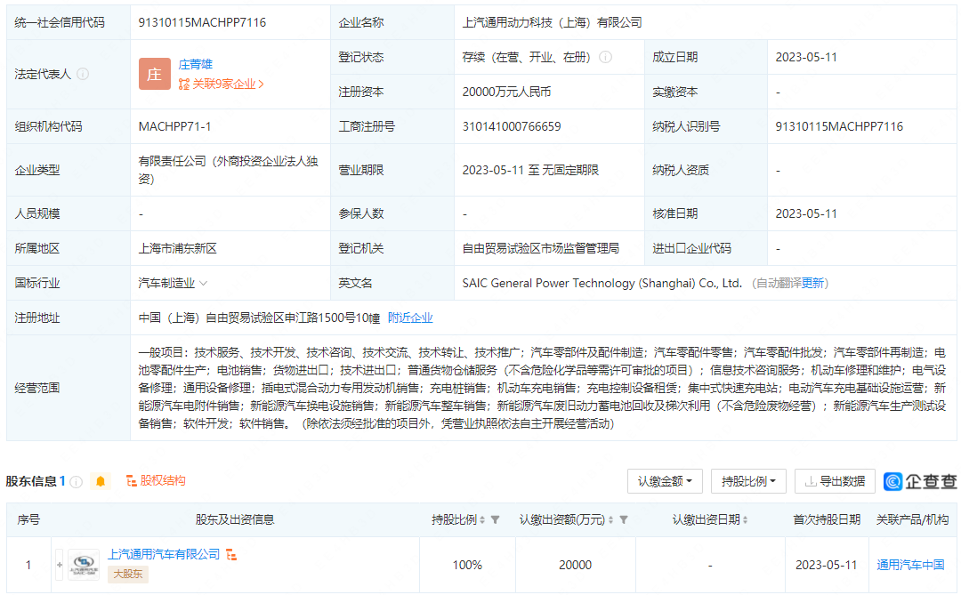 上汽通用動力科技（上海）有限公司